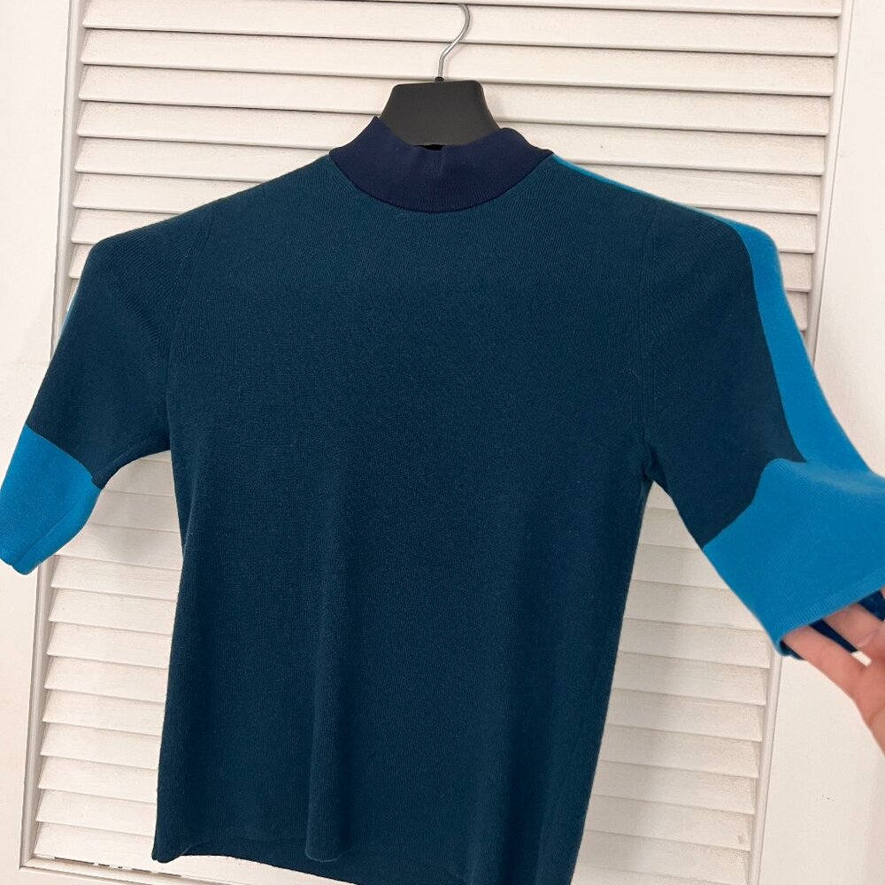 Tory Burch Color Block Cashmere Sweater Shirt